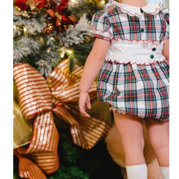 Sal & Pimenta  Bubble Red Squares with Embroidered Bows - Picture 12 of 13